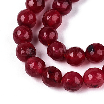 Dyed Natural White Jade Beads Strands G-T139-8mm-60-04-1