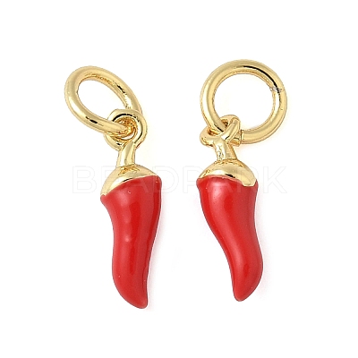 Brass Enamel Charms KK-C110-18A-G-1