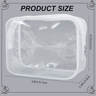 3Pcs Clear Plastic Cosmetic Zipper Bags ABAG-CP0001-10-1