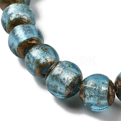 Handmade Gold Sand Lampwork Beads Strands LAMP-P062-01E-1