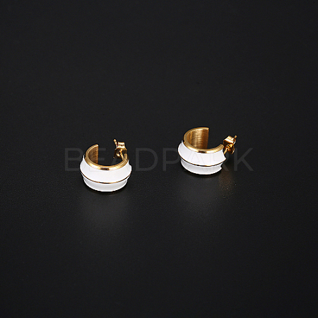 304 Stainless Steel Round Stud Earrings KA7490-1