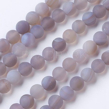 Natural Grade A Striped Agate/Banded Agate Beads Strands G-E478-04-8mm-1