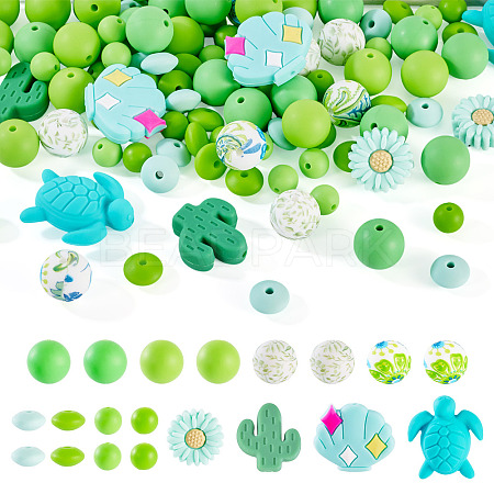 Summer Theme Food Grade Eco-Friendly Silicone Beads SIL-TA0002-72-1