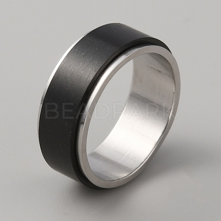 304 Stainless Steel Plain Rotating Finger Ring RJEW-WH0011-10C-EB-1