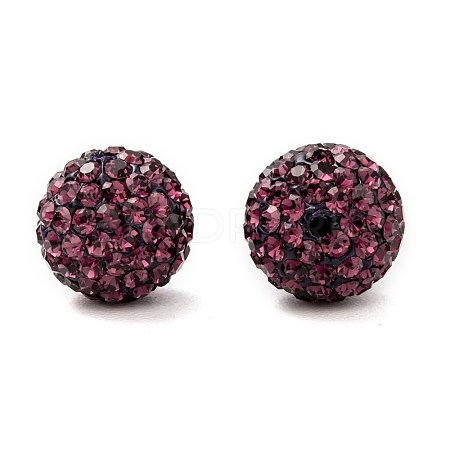 Half Drilled Czech Crystal Rhinestone Pave Disco Ball Beads RB-A059-H10mm-PP9-204-1