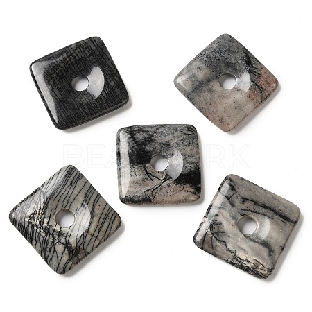 Natural Netstone Pendants G-C138-03A-1