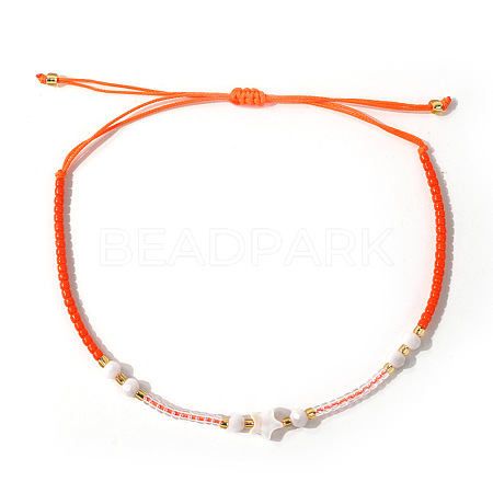 Adjustable Glass Seed Beads Braided Bead Bracelets IF7120-7-1