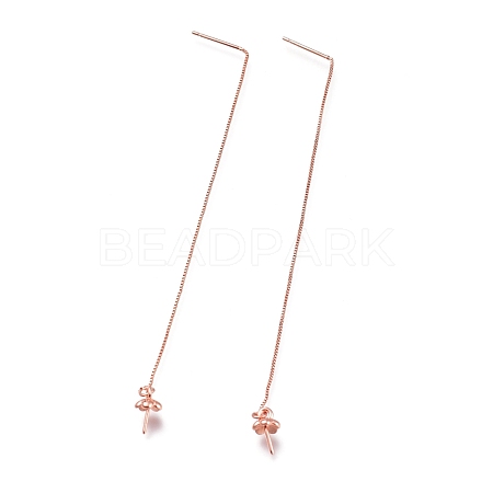 Brass Stud Earring Findings KK-O130-02RG-1
