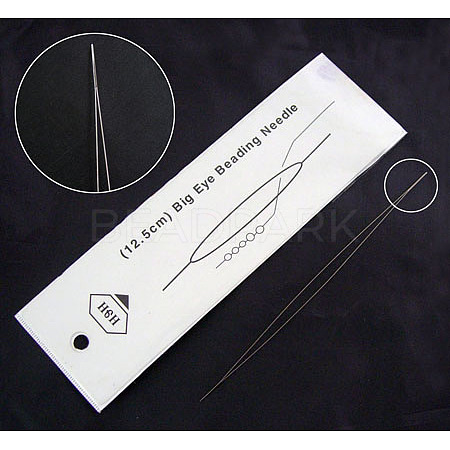Iron Big Eye Beading Needles ES001Y-10cm-1-1