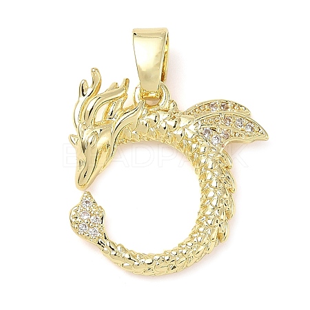 Brass Micro Pave Cubic Zirconia Pendants ZIRC-I356-18G-1