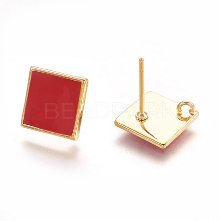 Brass Stud Earring Findings KK-O115-12G-A-1