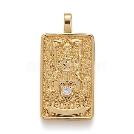 Brass Micro Pave Clear Cubic Zirconia Pendants ZIRC-Z004-01D-1
