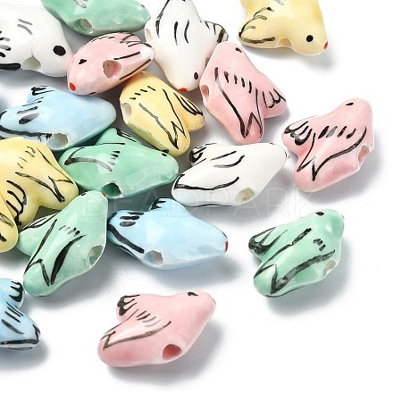 20Pcs 5 Colors Handmade Porcelain Beads PORC-CJ0001-19-1