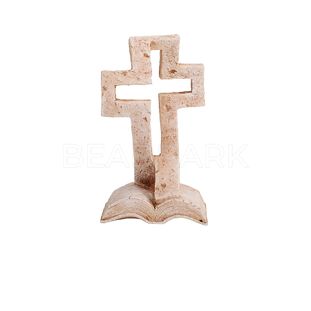 Resin Cross with Book Figurines WG30203-07-1