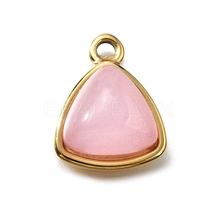 Natural Rose Quartz Triangle Charms STAS-D310-02G-02-1