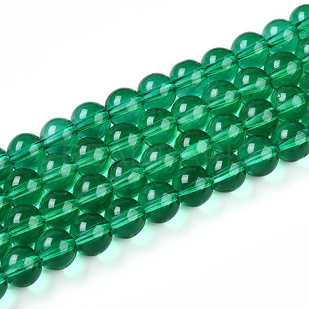 Baking Paint Transparent Glass Beads Strands DGLA-N006-8mm-09-1