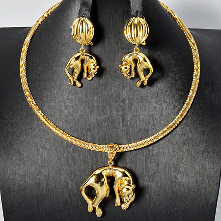 Brass Stud Earrings & Pendant Necklaces Sets for Women FS-WGFF87F-02-1