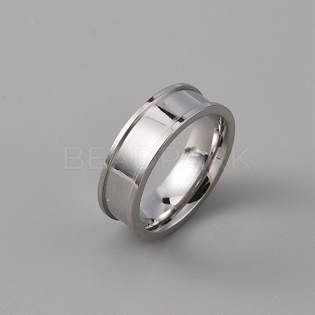 201 Stainless Steel Grooved Finger Ring Settings STAS-WH0027-27A-P-1