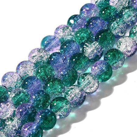 Crackle Glass Beads Strands CCG-C002-8mm-03-1