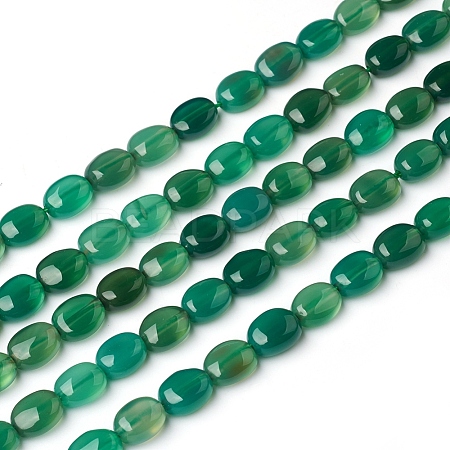 Natural Green Onyx Agate Beads Strands G-I271-E01-6x8mm-1