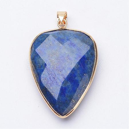 Faceted Natural Lapis Lazuli Pendants G-F340-02A-1