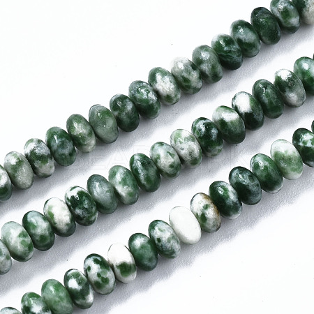 Natural Green Spot Jasper Beads Strands G-S366-128-1