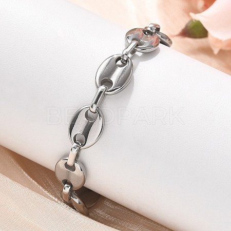 304 Stainless Steel Oval Link Chains Bracelets for Men & Women BJEW-D042-53P-1