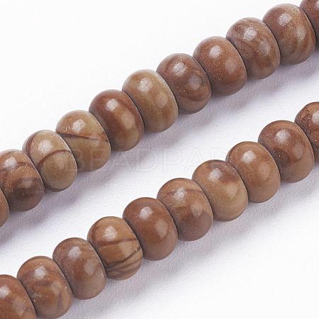 Natural Wood Lace Stone Beads Strands G-F520-13-1