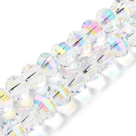 Transparent Electroplate Glass Beads Strands GLAA-Q099-C01-14-1-1