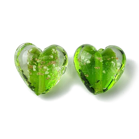Luminous Handmade Gold Sand Lampwork Beads FOIL-B001-03E-1