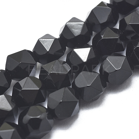 Natural Black Onyx Beads Strands G-K303-B02-6mm-1