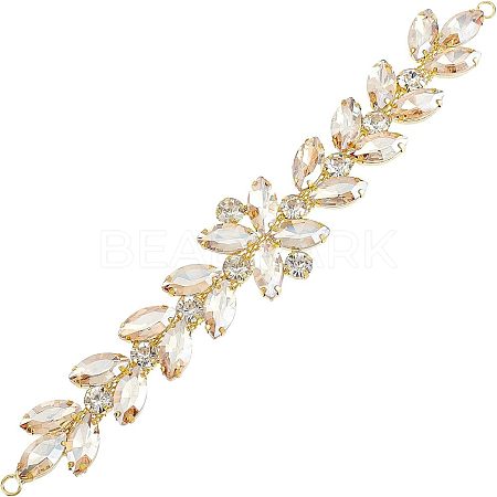 1Pc Shiny Flower Rhinestone Trim DIY-FG0003-35-1
