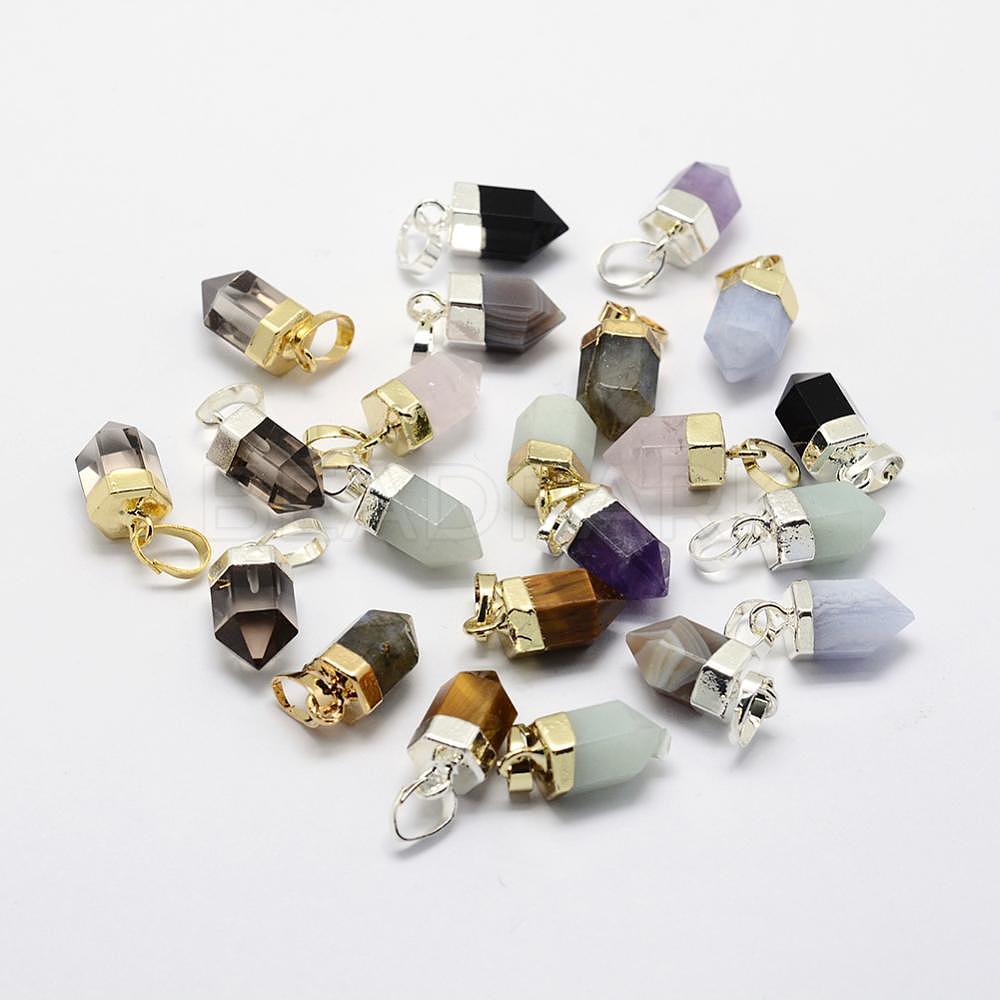 Natural Gemstone Pointed Charms