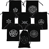 CHGCRAFT 8Pcs 8 Styles Rectangle Black Velvet Craft Drawstring Bags ABAG-CA0001-14-1