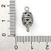 Brass Micro Pave Clear Cubic Zirconia Hollow Oval Connector Charms KK-A230-05B-P-3