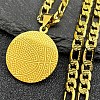 Basketball 201 Stainless Steel Pendant Necklaces for Men Women NJEW-K283-21G-1