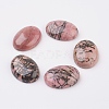 Natural Rhodonite Flat Back Cabochons G-G741-30x40mm-12-1
