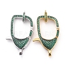 Brass Micro Pave Cubic Zirconia Lobster Claw Clasps ZIRC-F110-02B-1