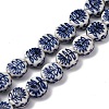 Handmade Blue and White Porcelain Beads Strands PORC-I027-15A-1
