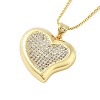 Brass Micro Pave Clear Cubic Zirconia Pendant Necklaces for Women NJEW-M009-04G-D-1