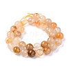 Natural Yellow Hematoid Quartz/Golden Healer Quartz Beads Strands G-M369-02A-3
