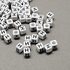 Large Hole Acrylic Letter European Beads SACR-Q103-7mm-01H-1