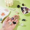 50Pcs 10 Colors Natural Gemstone Pendants PALLOY-FH00141-3