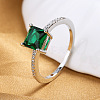 Brass Micro Pave Cubic Zirconia Finger Rings for Women FS-WG14AB5-03-1