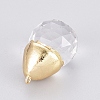 Faceted Glass Pendants GLAA-G071-01G-3