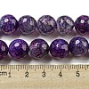 Faceted Natural Dragon Veins Agate Beads Strands G-F447-12mm-P09-5