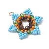 Glass Seed Beaded Pendants PALLOY-MZ01241-03-3
