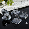 4Pcs Stainless Steel Display Holder with Square Clear Acrylic Bases AJEW-DC0003-34-4