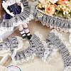 Tartan Polyester Pleated Lace Ribbon OCOR-WH0100-23-5