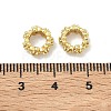 Flower Brass Micro Pave Clear Cubic Zirconia European Beads LS-KK-G557-39G-2
